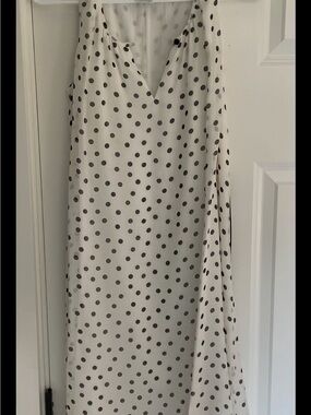 Seraphine White Maxi Dress with Black Polka Dots